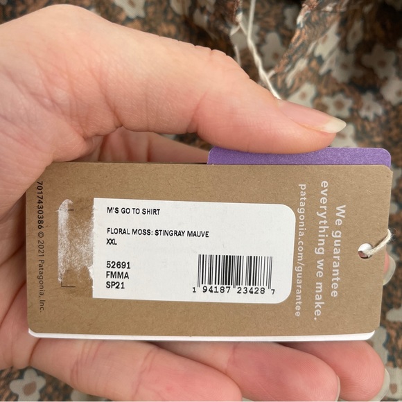 Patagonia Floral Moss Stingray Short Sleeve Shirt  2XL summer shirt BNWT - Picture 8 of 9